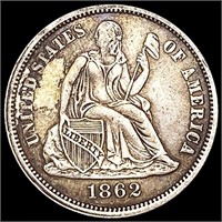 1862 Seated Liberty Dime UNCIRCULATED