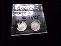 1958d & 1959d silver dimes