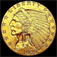 1929-S $2.50 Gold Quarter Eagle CLOSELY