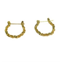 Gold-tone Fashion Hoop Earrings