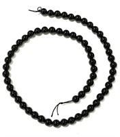 Natural 15.5" Strand Black Tourmaline Beads