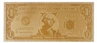 24k Plated $1 Bill Novelty Banknote