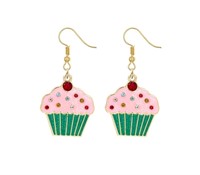 Cupcake Charm Dangle Earrings