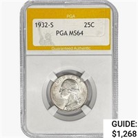 1932-S Washington Silver Quarter PGA MS64