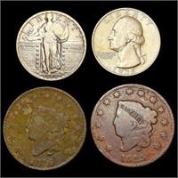 [4] Varied US Coinage [1825, 1826, 1925, 1936]