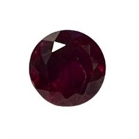 Natural 1.35ct Round Cut Red Ruby Gemstone