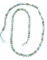 Natural 15.5" Strand Larimar Round Faceted Beads