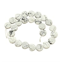 Natural White Howlite Twisted Coin Beads Wavy