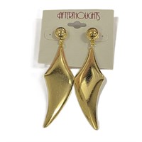 Bold 80's Style Gold-tone Dangle Earrings