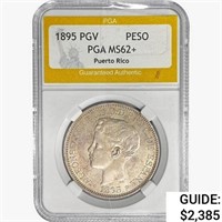 1895 PGV Puerto Rico Peso .7234oz. SILV. PGA