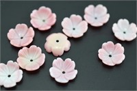 Natural Pink Conch Shell Flower Beads 10pcs
