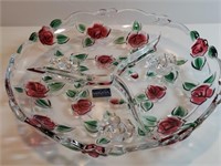 Mikasa Garden Relish Divided Plate Footed Clear