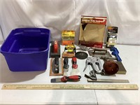 Assorted Tools & Small Blue Tote