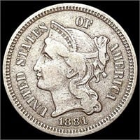 1881 Nickel Three Cent LIGHTLY CIRCULATED