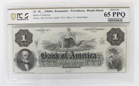 1860'S $1 BANK OF AMERICA NOTE