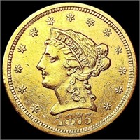 1875-S $2.50 Gold Quarter Eagle CLOSELY