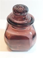 Purple Glass Canister Jar W Lid. The Lid Does Not