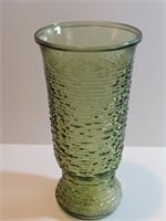 Green Glass Vase Soreno Pattern Anchor Hocking