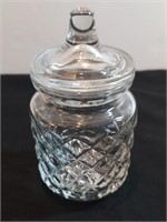 Heavy Jelly Jar W Lid Thick Walled Glass. A Chip