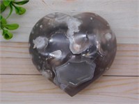 BANDED AGATE HEART ROCK STONE LAPIDARY SPECIMEN