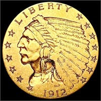 1912 $2.50 Gold Quarter Eagle LIGHTLY CIRCULATED