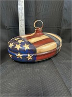 Vtg Hand Painted American Themed Metal Decor