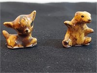 Deer & Bear Tiny Ceramic Animal Figurines