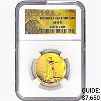2009 1oz. Gold $20 St. Gaudens NGC MS69 PL UHR