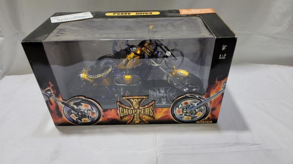 Large 1:5 scale west cost choppers bike