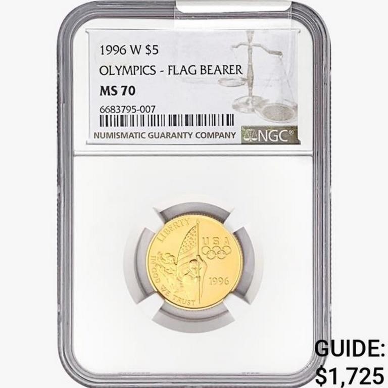 1996-W .2419oz. Gold $5 Olympics NGC MS70