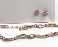 Swarovski Elements Infinity Bracelet & Earrings