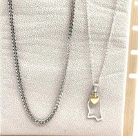 30" Stainless Steel Chain &  Missouri Necklace