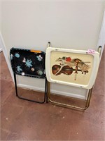 Two vintage tv trays