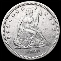 1860 Seated Liberty Quarter NEARLY UNCIRCULATED