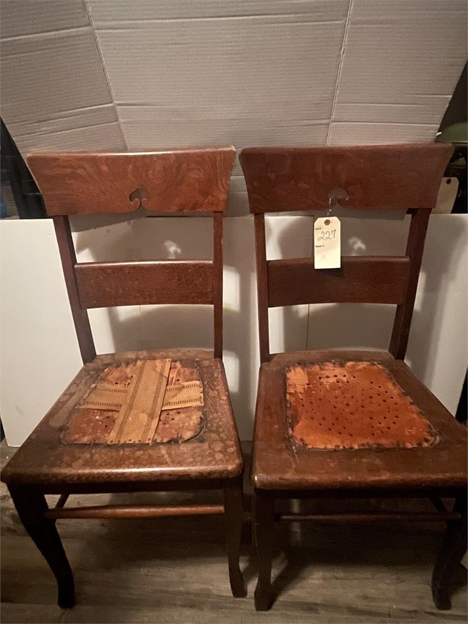 PAIR OF ANTIQUE TIGER WOOD CHAIRS