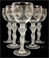 (6) Bayel France Bacchante Frosted Nude Stemware