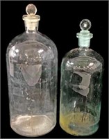 (2) Antique Glass Bottles With Glass Stoppers