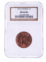 1912 Canada Large One Cent MS62 BN NGC