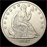 1867 Seated Liberty Half Dollar CLOSELY