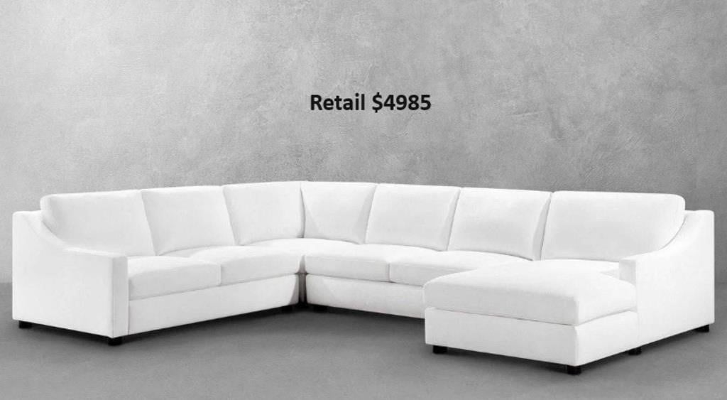 Abbyson 4-Piece Fabric Sectional in White