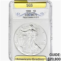1999 Silver Eagle SGS MS70