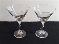 2pc Libbey Z-stem Martini Glasses