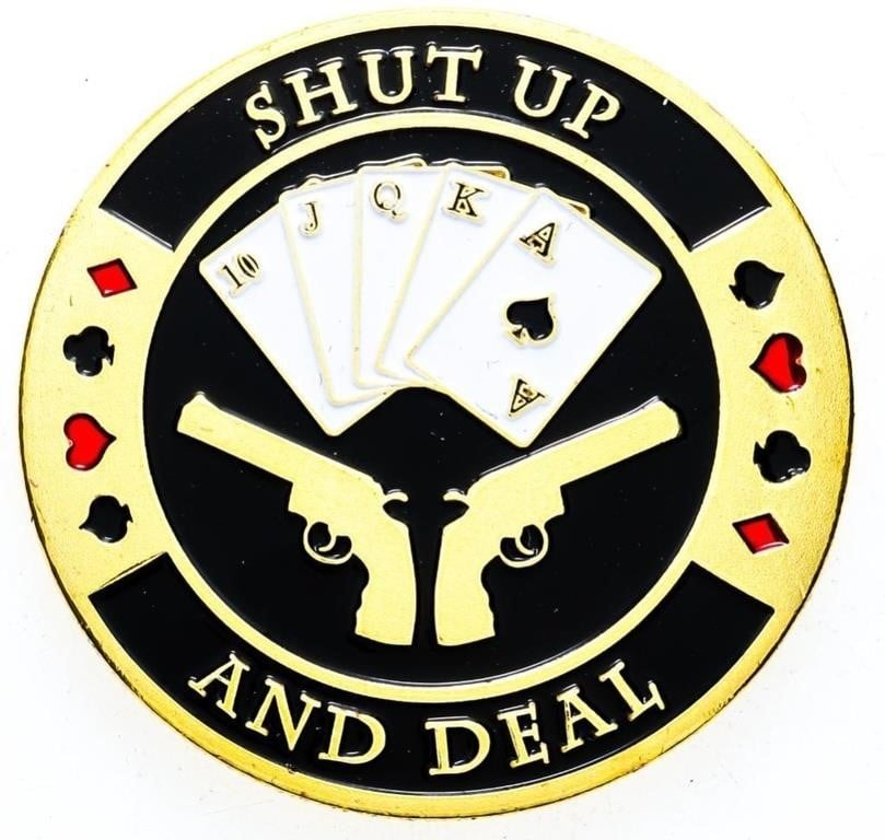 24kt Gold Leaf Poker Card Guard Las Vegas Nevada