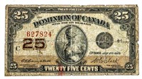 1923 Dominion of Canada 1937 Twenty Five Cents