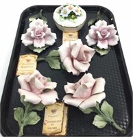 (6pc) Capodimonte Ceramic Roses