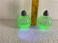 Uranium Glass Salt and Pepper Shakers