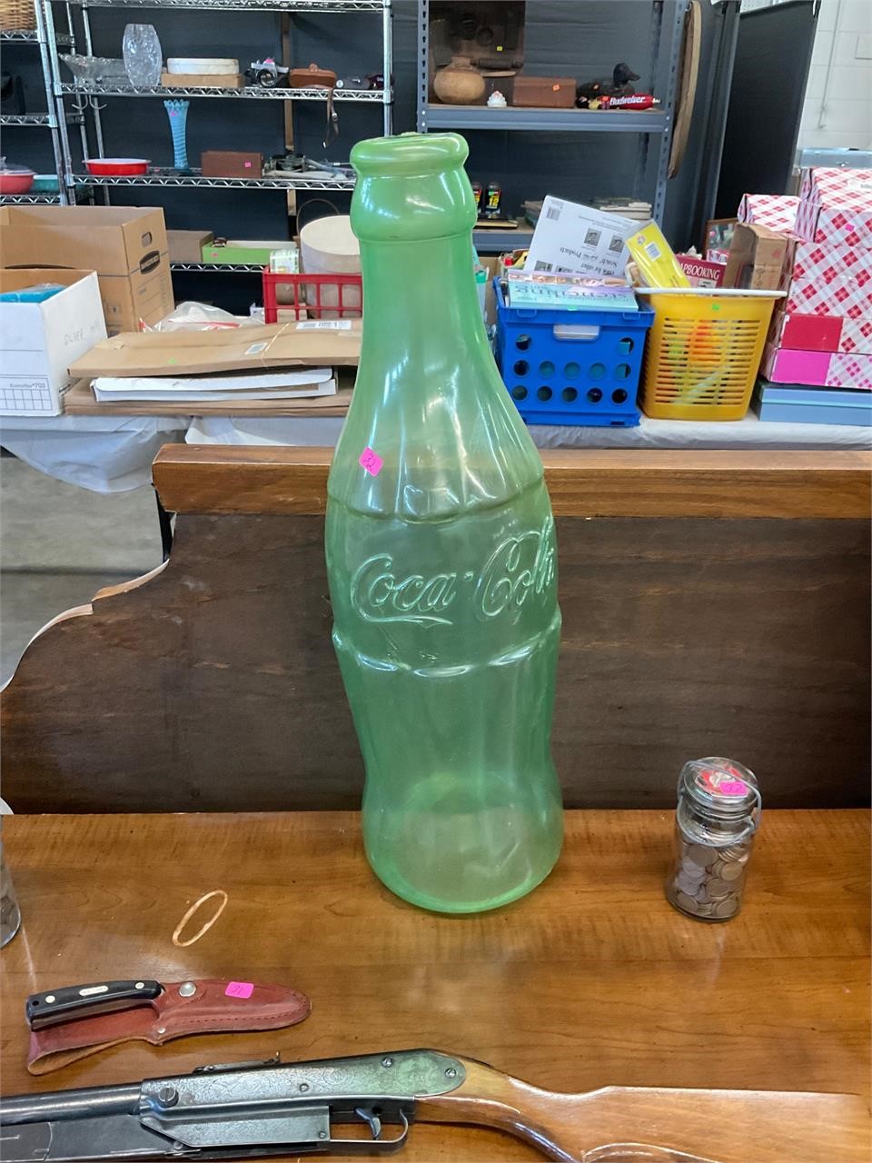 Large Coca Cola Green Bottle