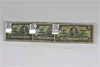 3 - 1937 CANADA $1 BILLS