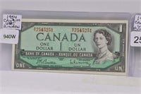 1954 CANADA UNCIRCULATED $1 BILL