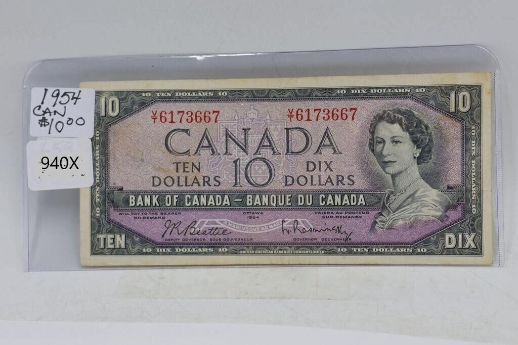 1954 CANADA $10 BILL